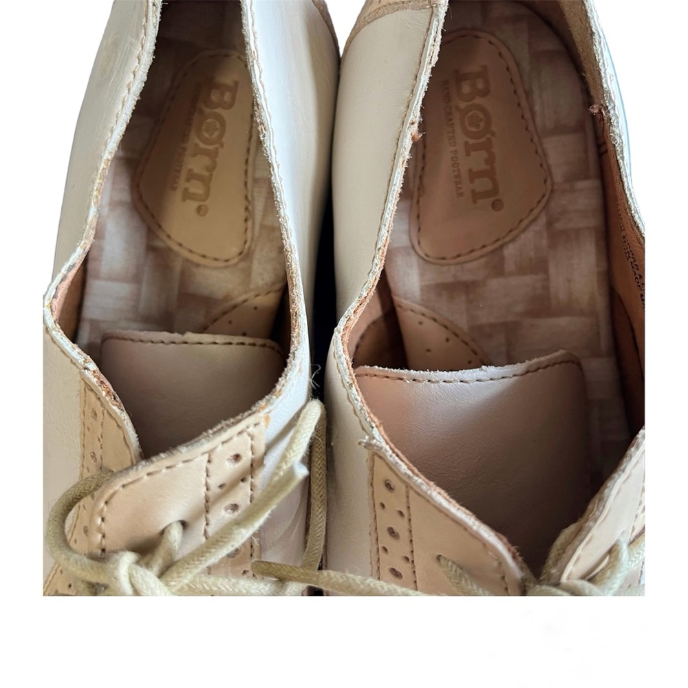 Cream and tan Born Handcrafted Footwear Oxford shoes - Picture 4 of 6